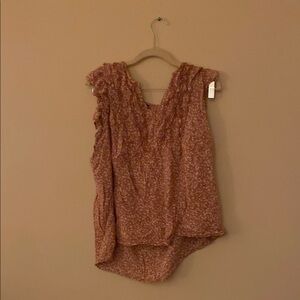 Old Navy Pink Asymmetrical Ruffled Blouse